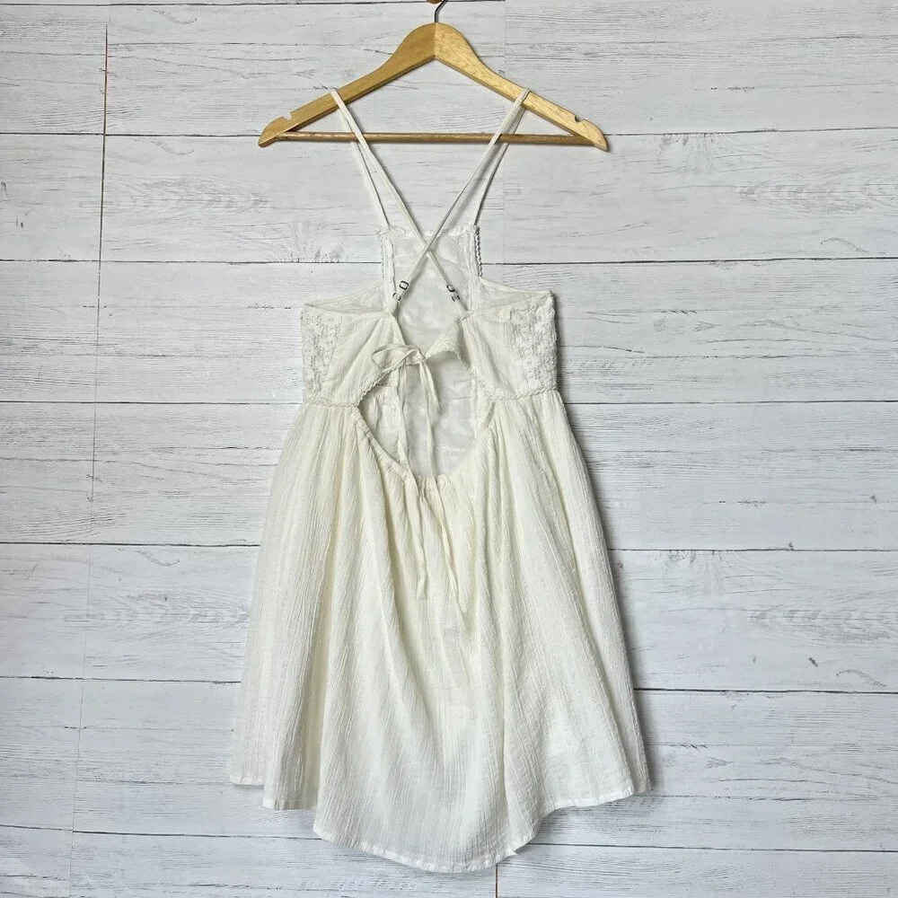 O'Neill Dress Womens Size Medium Ivory Shelby Gauzy Embroidered Babydoll Summer - Picture 10 of 16